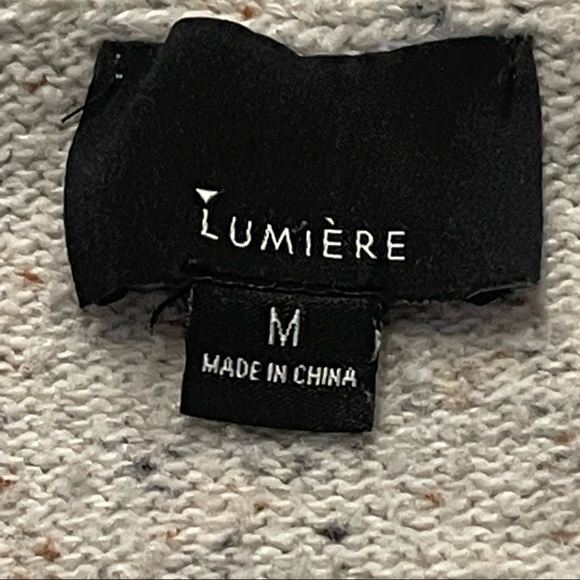 Lumiere Ivory Open Long Sleeve Sweater Size Medium - Picture 9 of 9